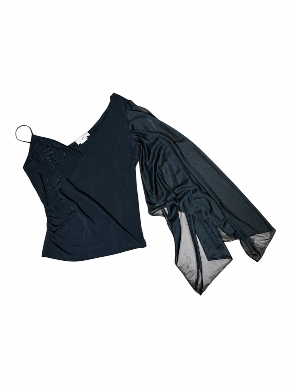 Black Sheer Sleeve Camisole Top - Women Intimates
